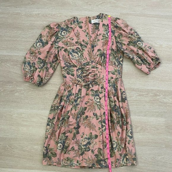 Zimmermann 100% Silk Tempest Lace Up Mini Dress Size 1 (AU 10 / USA 6) RRP $850 - Picture 12 of 12